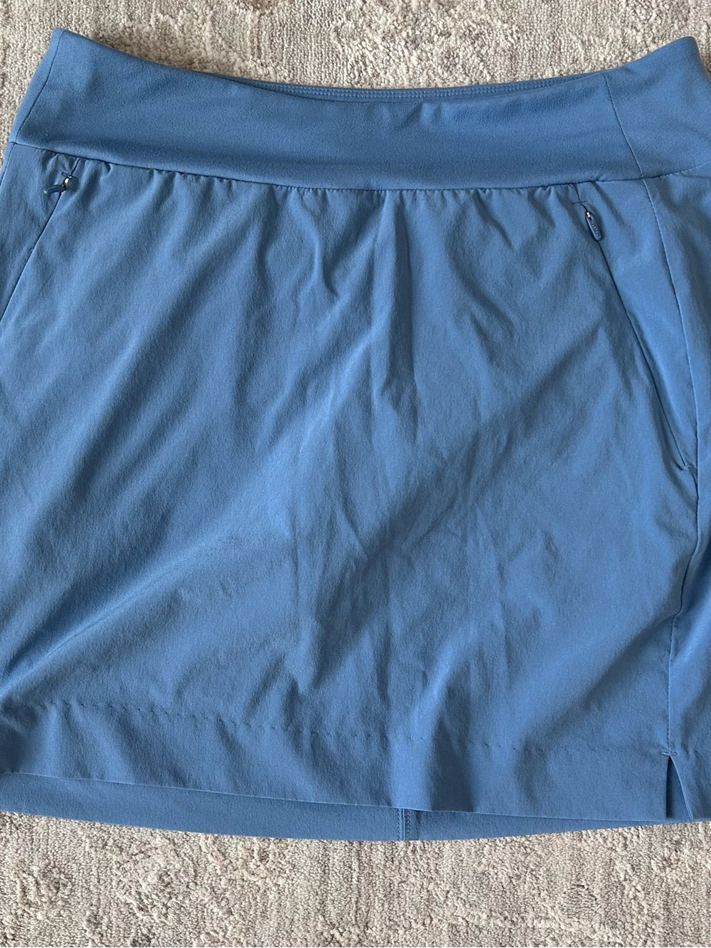 Athleta Women’s Skort Sz 8 Blue Soho Zip Pockets Activewear Tennis Workout Chic